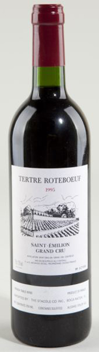 One lot of 9 bottles of 1995 Saint-Emilion Chateau Tertre Roteboeuf brought $805. Image courtesy of Leland Little Auction & Estate Sales.